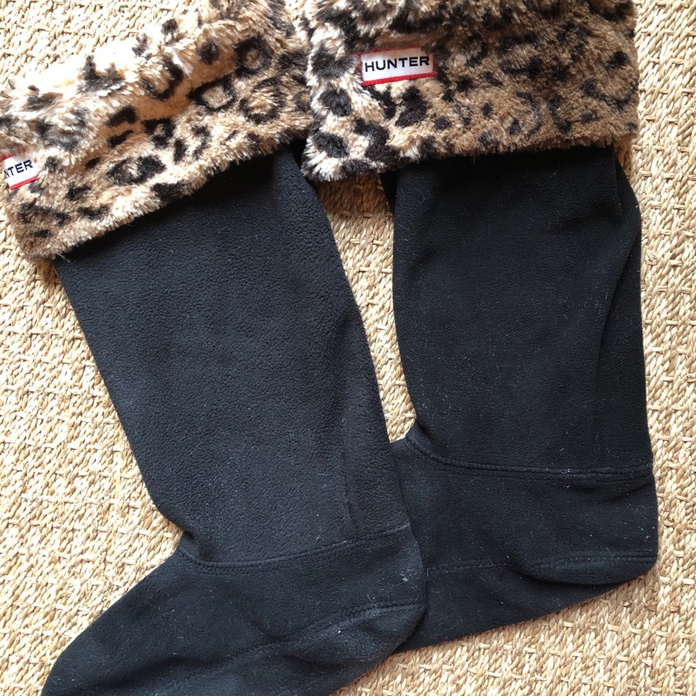 Hunter Leopard Boot Socks, size MM 5-7